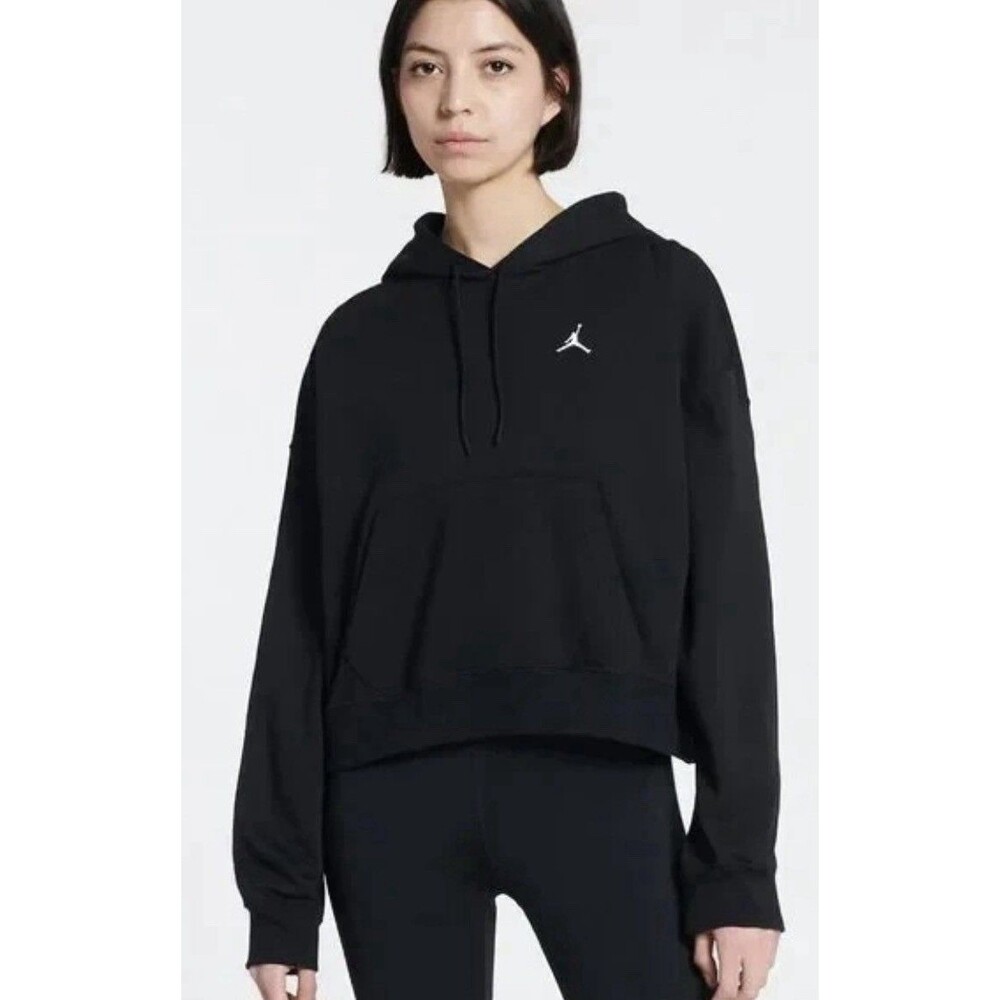Nike Air Jordan Cropped Pull Over Hoodie Sweater DN4570-010 Women's Loose S NWT